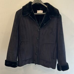 NWOT Rose Schott by Schott NYC women’s black faux fur coat size XL